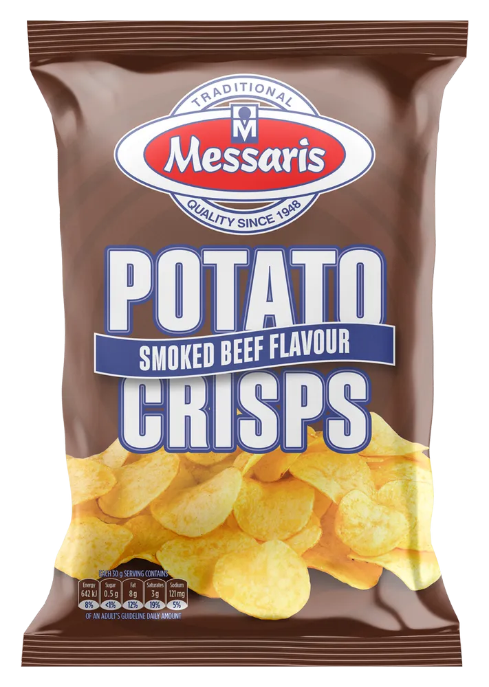 Messaris Smoked Beef Potato Crisps 125g