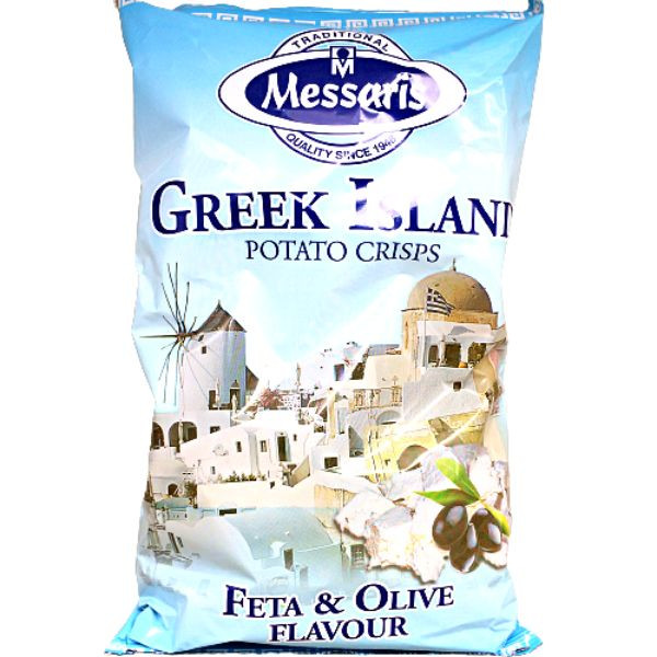 Messaris Greek Island Feta & Olive Potato Chips 125g