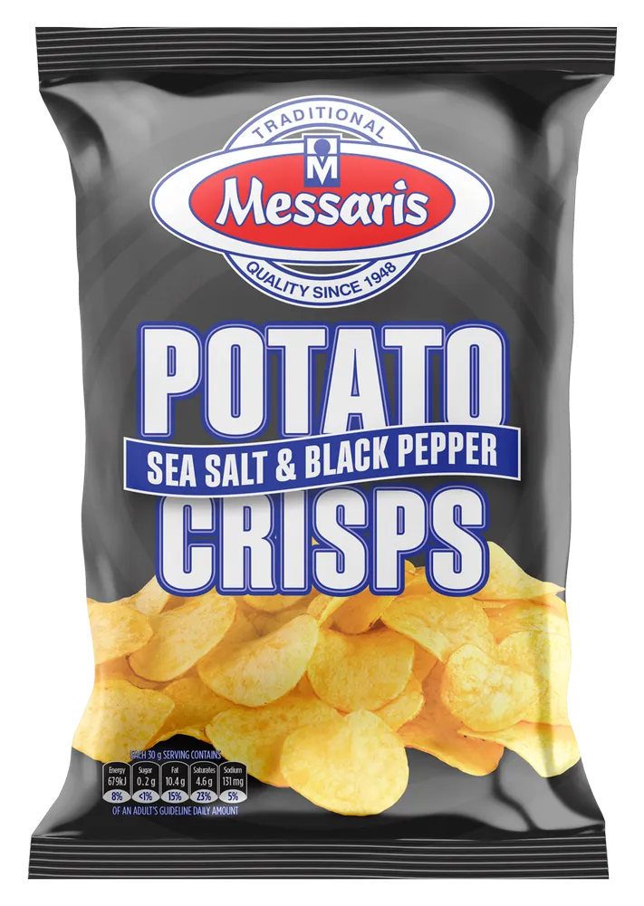 Messaris Sea Salt & Black Pepper Crisps 125g