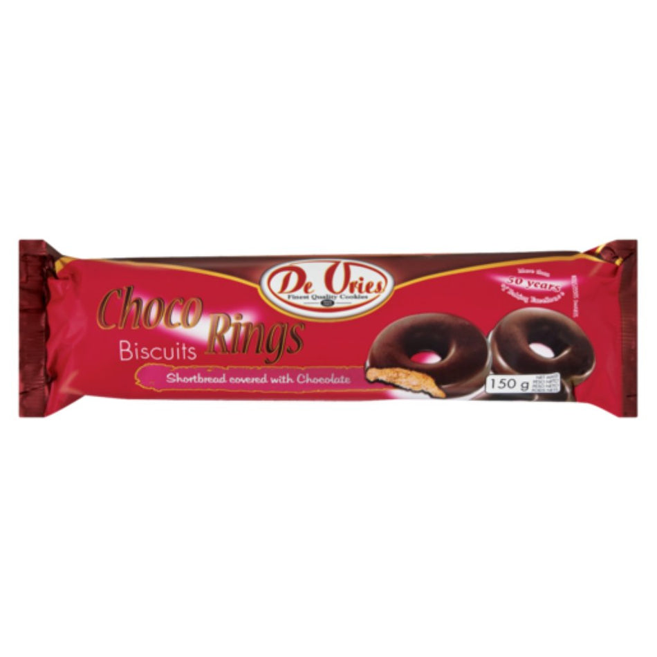 De Vries Chocolate Choco Rings Biscuits 150G