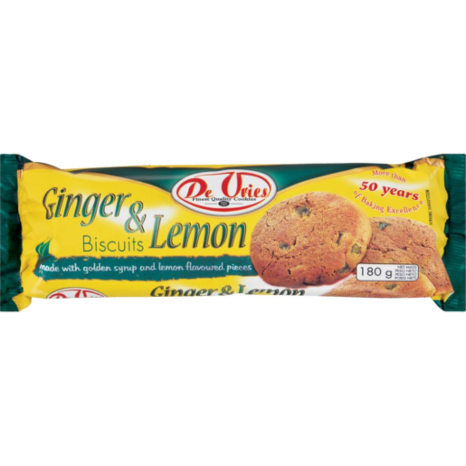 De Vries Ginger Lemon Biscuits 180G