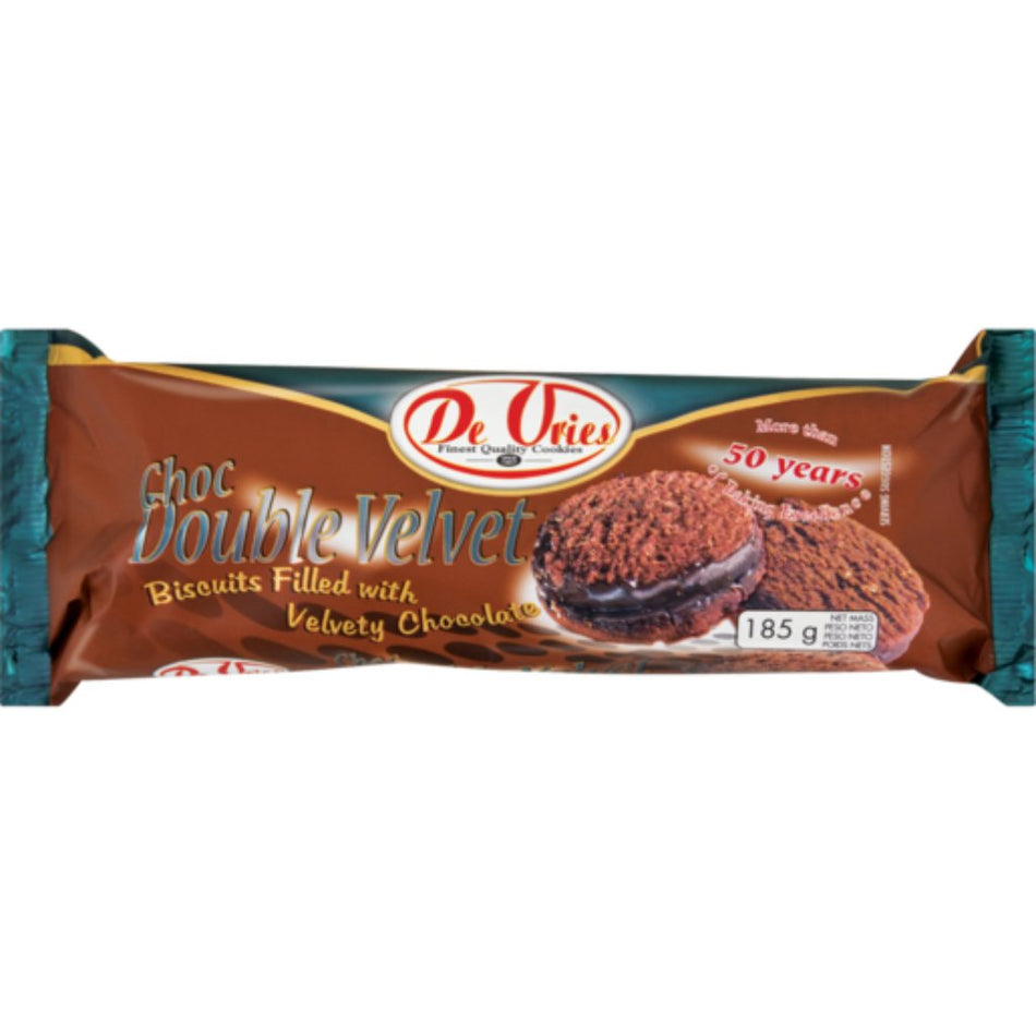 De Vries Double Velvet Chocolate Biscuits 185G