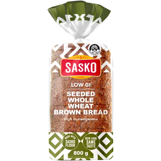 Sasko Low GI Dumpy Seeded Whole Wheat Brown Bread 800G -