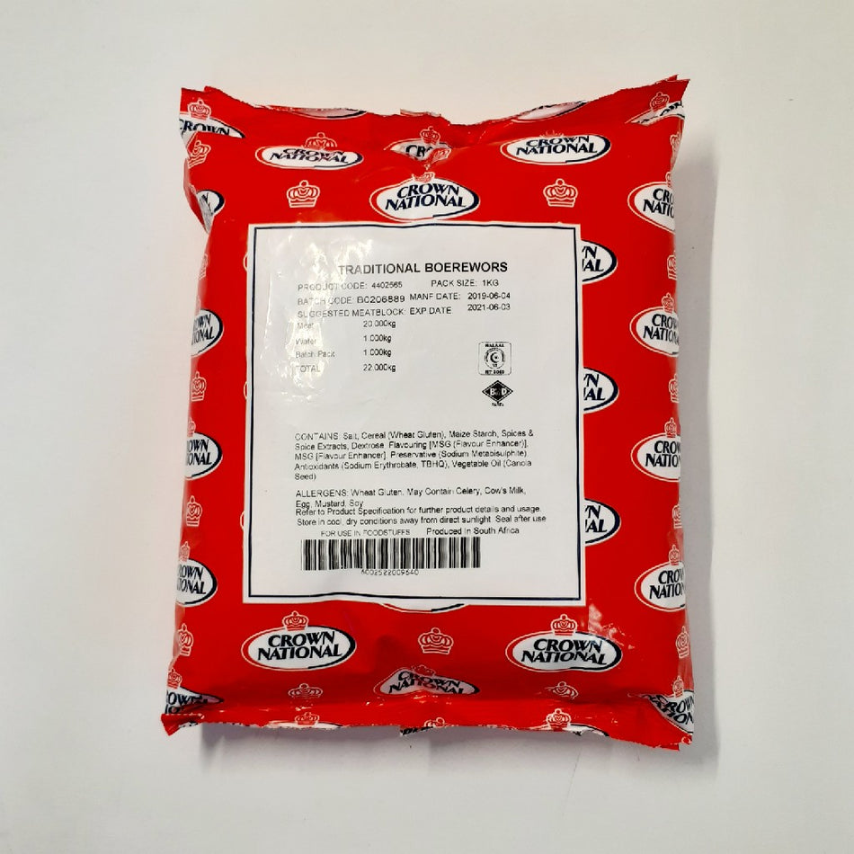 Crown National Spice Traditional Boerewors 1KG