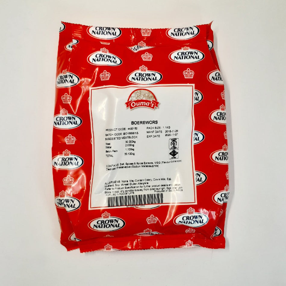 Crown National Ouma Boerewors 1.1KG
