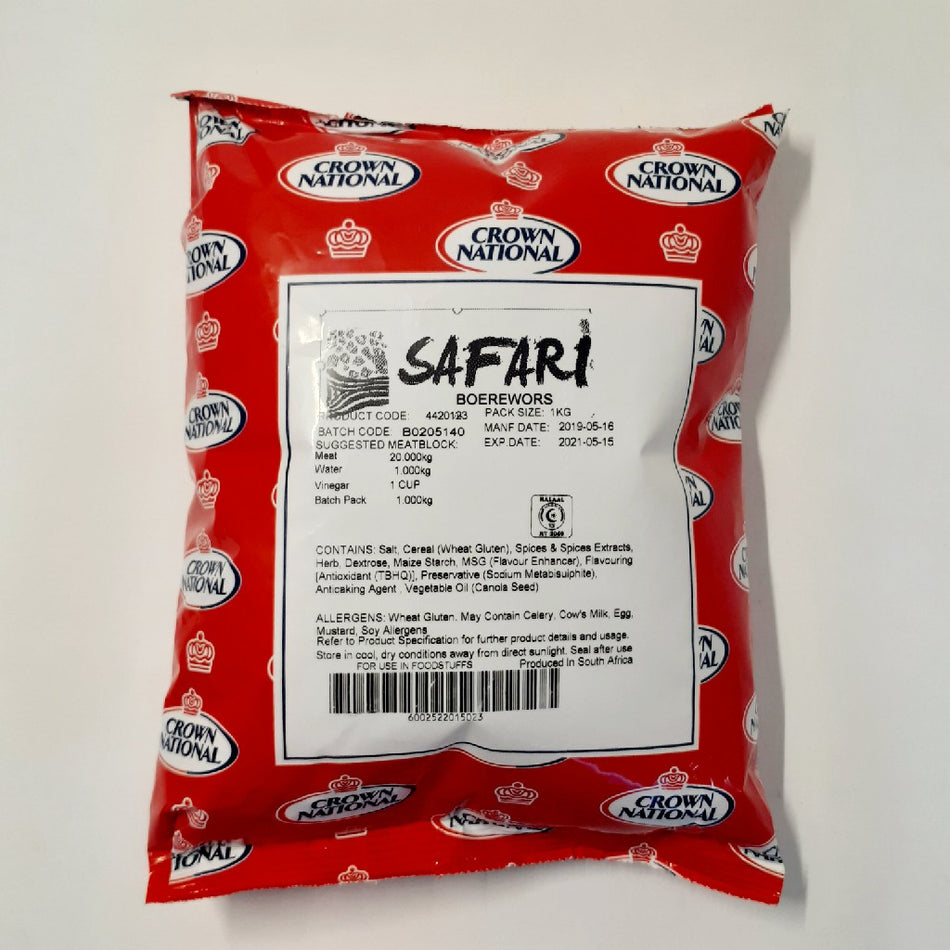Crown National Spice Safari boerewors 1KG