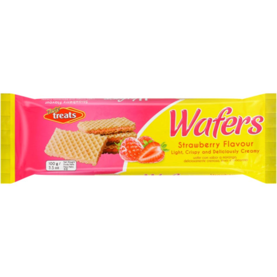 Tasty Treats Strawberry Wafer Biscuit 100G