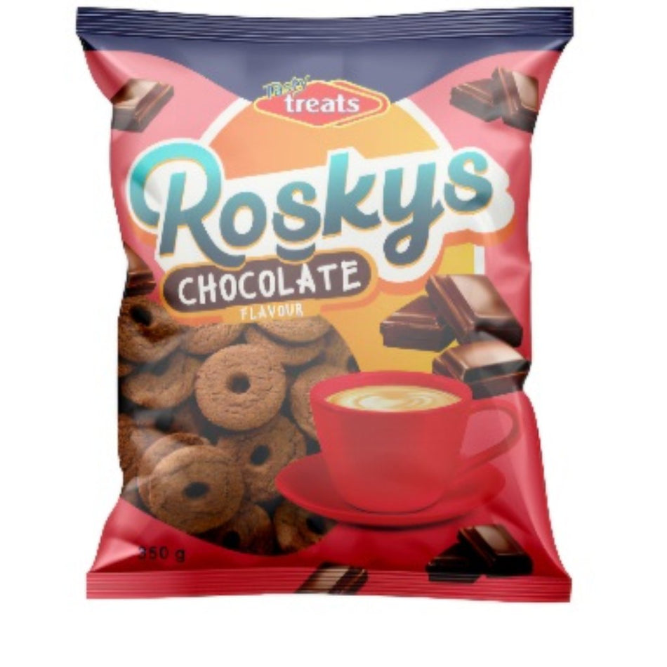 Tasty Treats Roskys Chocolate Flavour Biscuits 350G