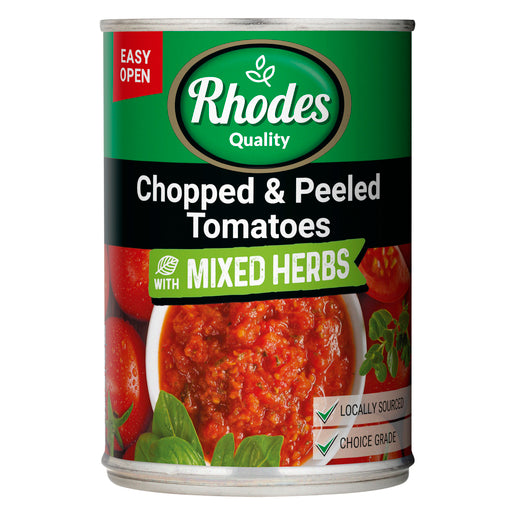 Rhodes Tomatoes Chopped & Peeled with Herbs 410G Chopped & Peeled with Herbs