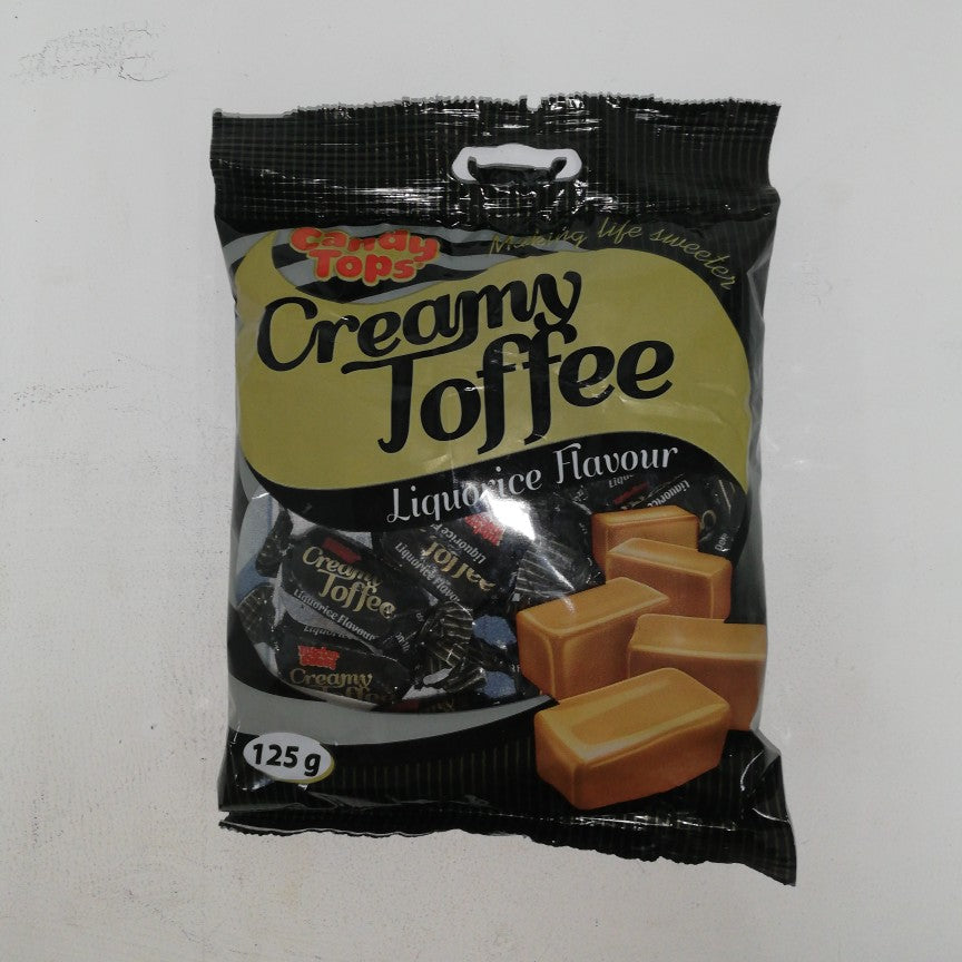 Mister Sweet Candy Tops Creamy Toffee Liquorice 125G -