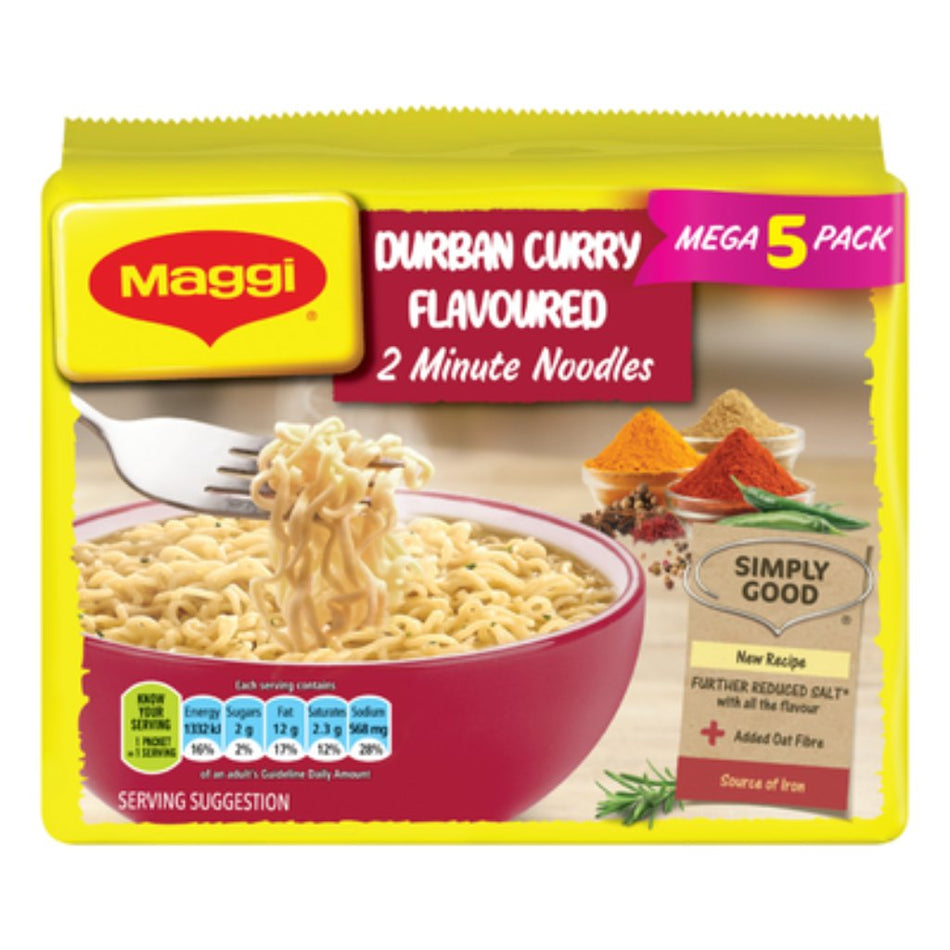 Maggi 2-Minute Noodles Durban Curry 5 Pack