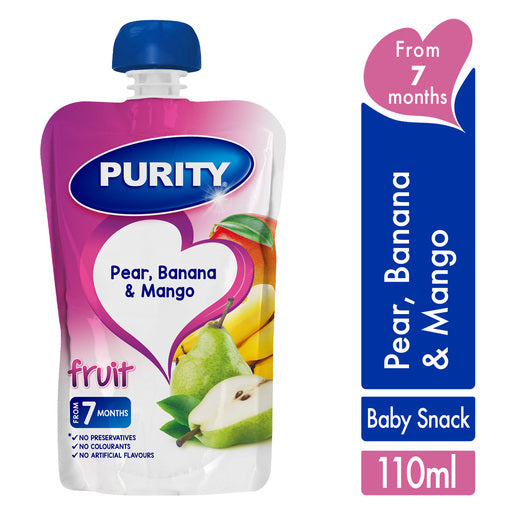 Purity Pouch Pear, Banana & Mango 110ML