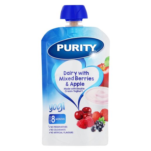 Purity Pouch Dairy With Apple and Mixed Berries 110ML