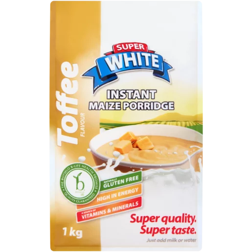 Super White Instant Porridge 1KG Toffee