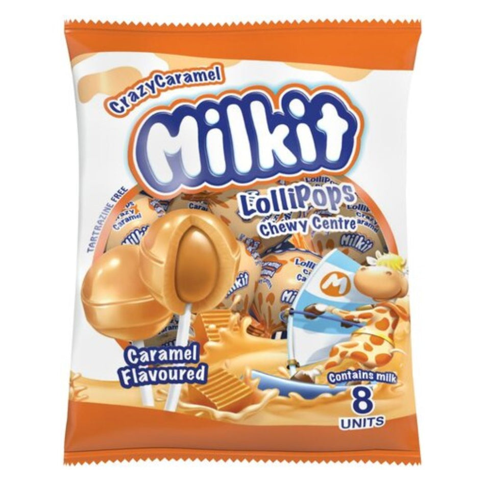 Milkit Lollipops Caramel 8 Pack