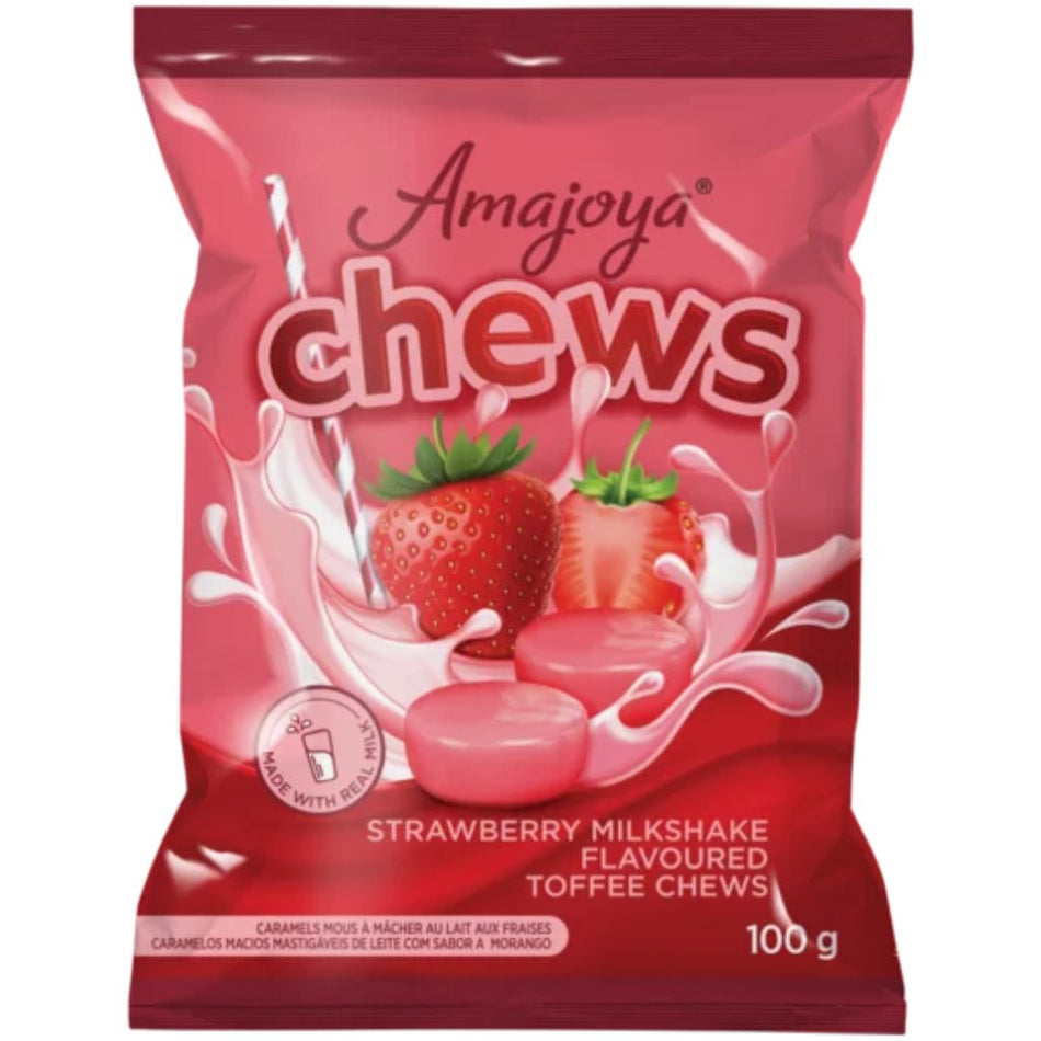 Amajoya Strawberry Milkshake Flavoured Toffee Chews 100G
