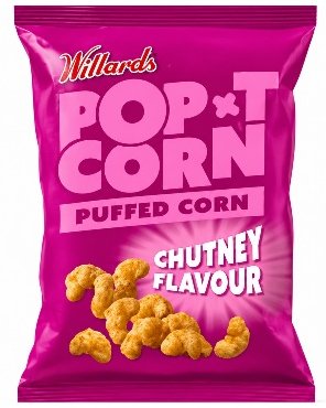 Willards Puffed Pop T Corn Chutney Flavour 80g