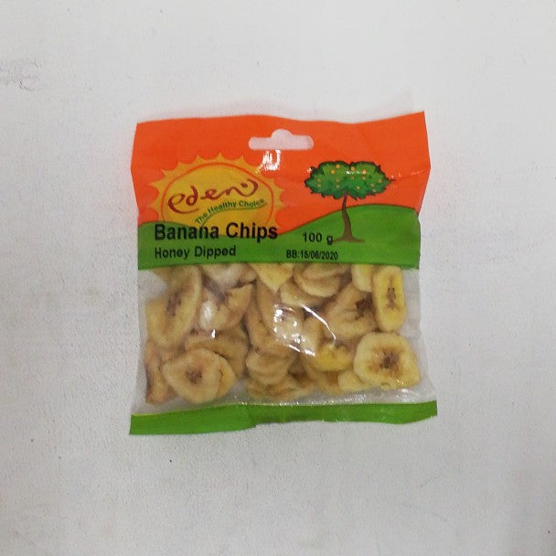Eden Banana Chip Honey Dipped 100G -