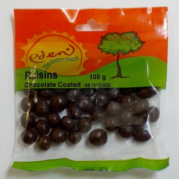 Eden Raisins Chocolate Coated 100G -