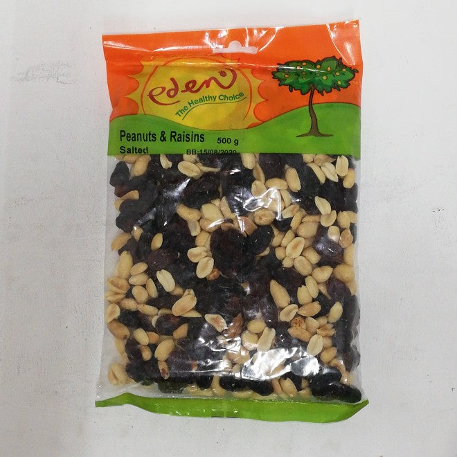 Eden Peanuts & Raisins Salted 500G -