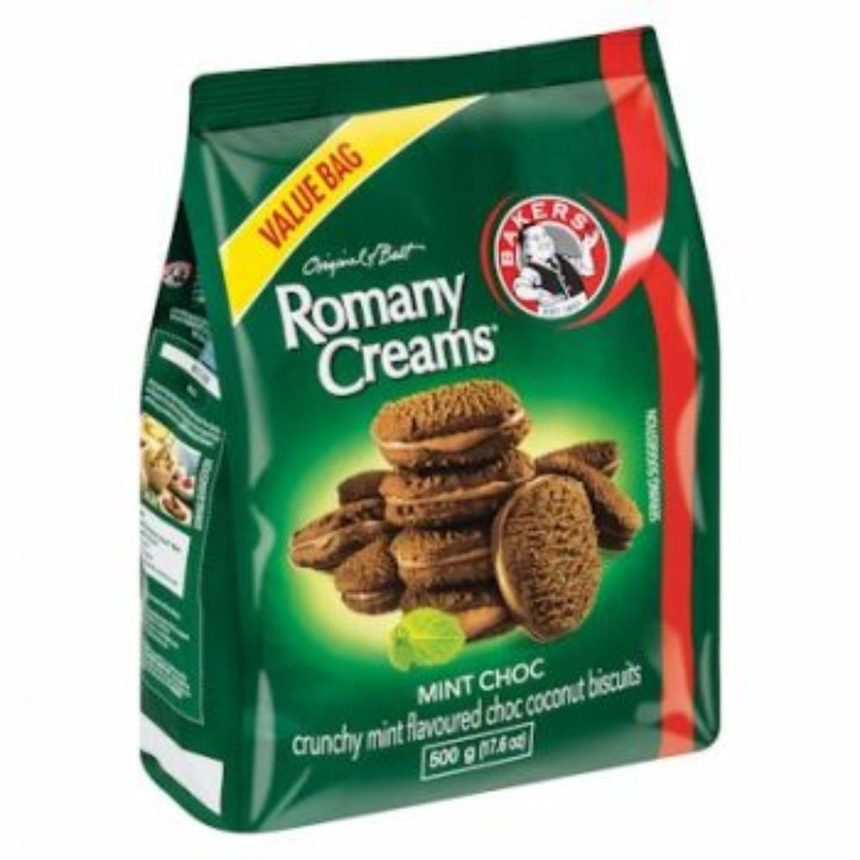 Bakers Biscuits Romany Creams Mint Choc 500G