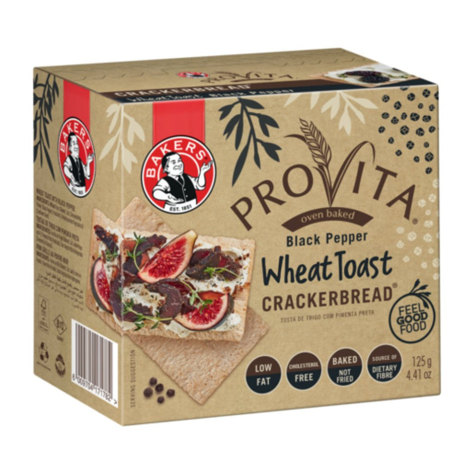 Bakers Crackerbread Black pepper 125G