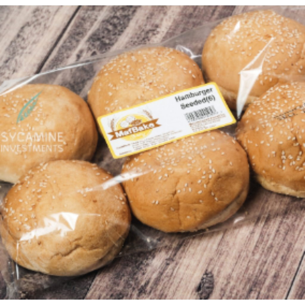 Mafbake Hamburger Buns Seeded 6'S -