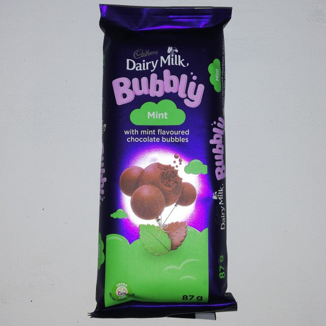 Cadbury Chocolate Dairy Milk Bubbly Mint 87G