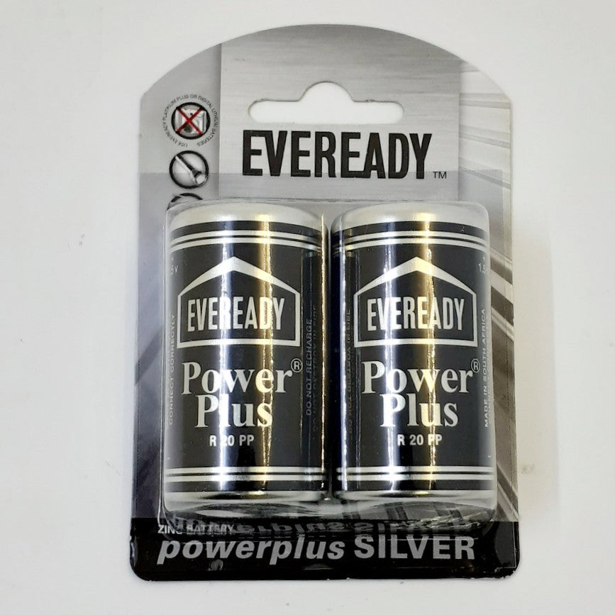 Eveready Battery Powerplus Silver Zinc D 2'S