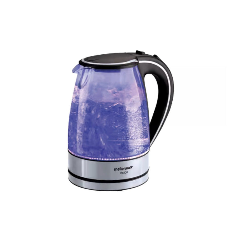 Mellerware Cordless Kettle Vision Glass Blue 1.7L