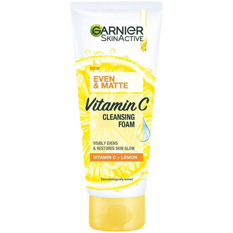 Garnier Face Wash Even & Matte Vitamin C Cleansing Foam 100ML