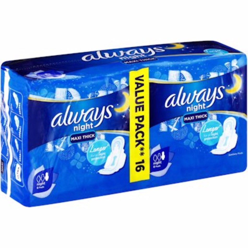 16'S Always Sanitary Pads Night Maxi Thick