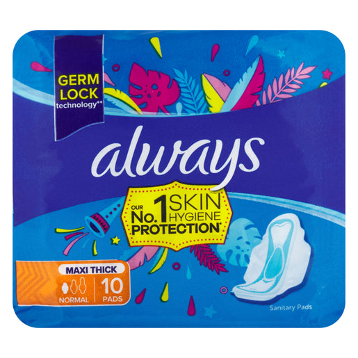 10'S Always Sanitary Pads Normal Maxi Thick -