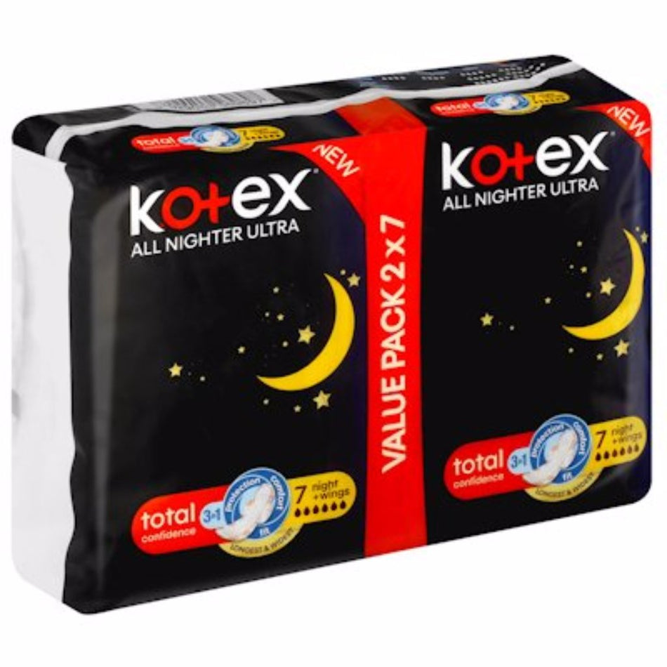 Kotex Sanitary Pads All Nighter Ultra 14 Pack