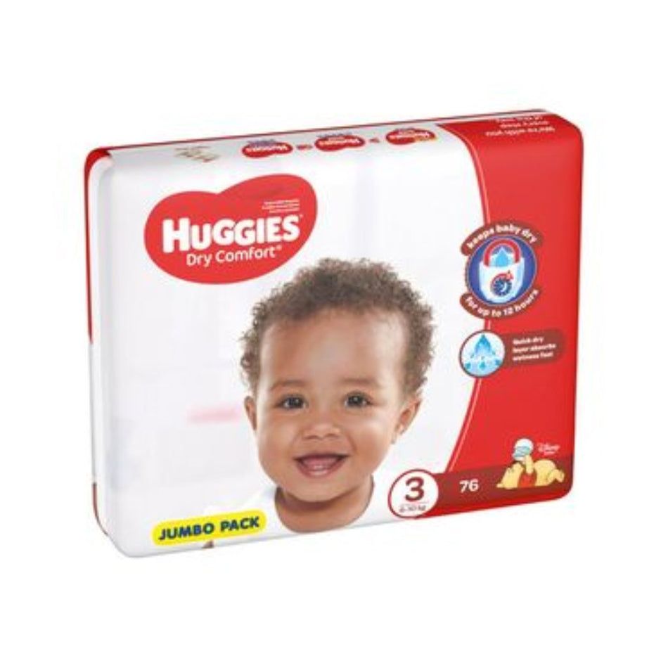 Huggies Dry Comfort Size 3 Value Pack- 76 Nappies