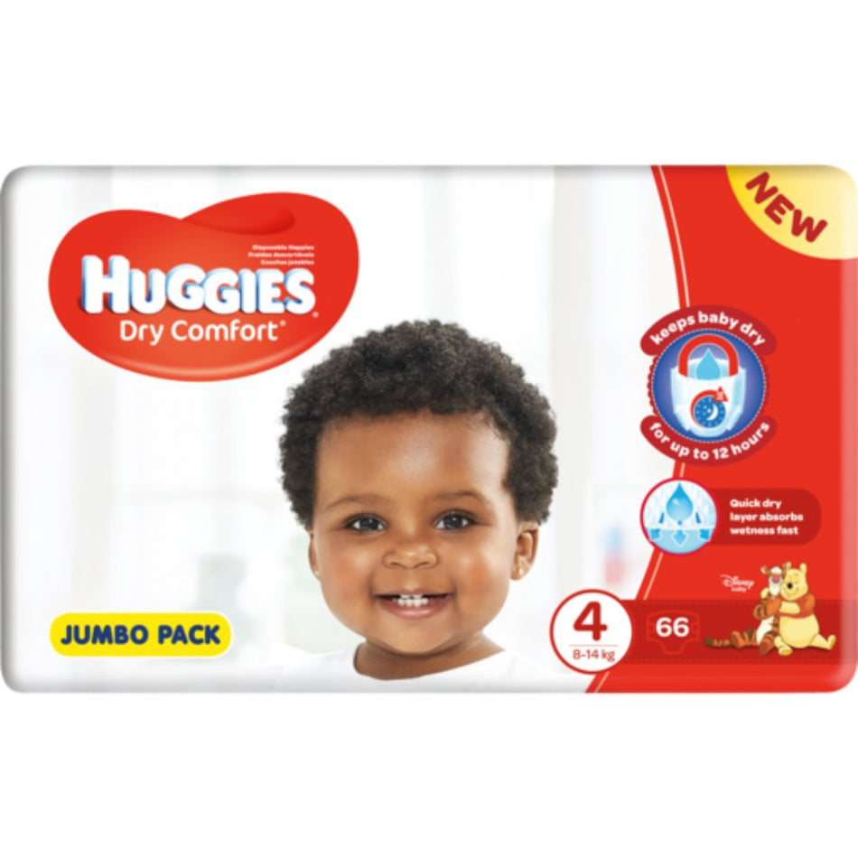 Huggies Dry Comfort Size 4 Value Pack- 66 Nappies