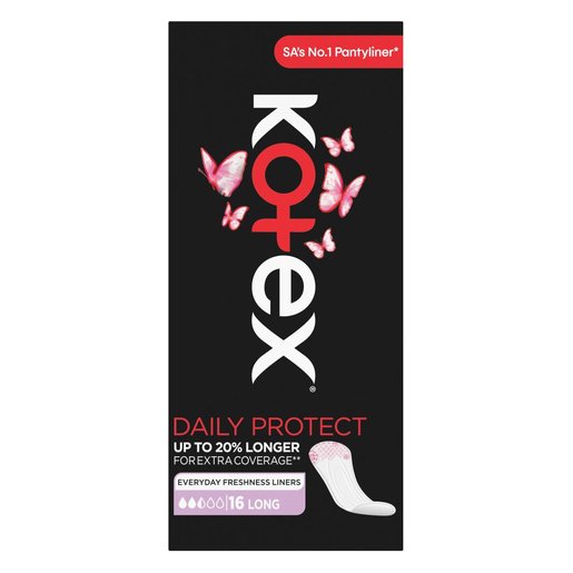 Kotex Daily Protect Unscented Slim Pantyliners 16 Pack -