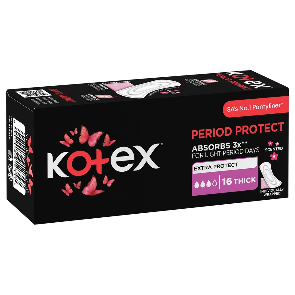 Kotex Period Protect Scented Normal Pantyliners 16 Pack