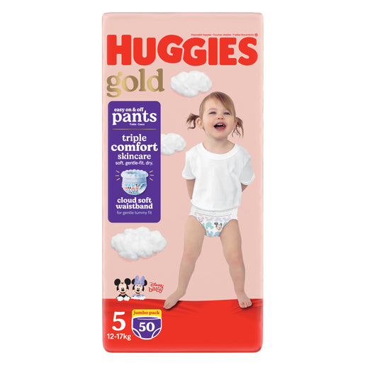 Huggies Gold Size 5 Disposable Nappy Pants 50 Pack -