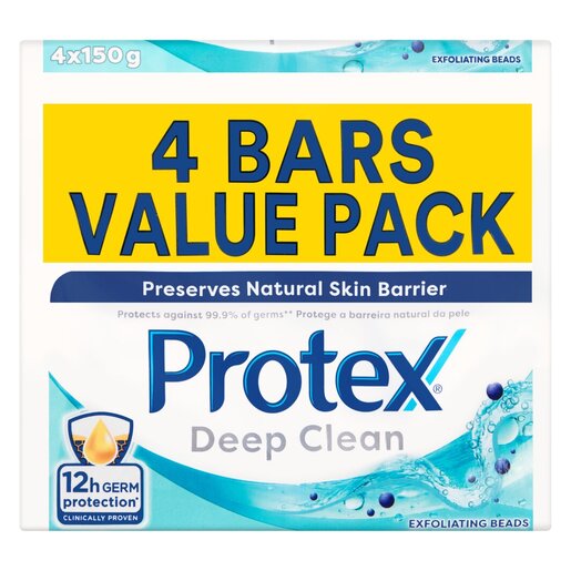 Protex Deep Clean Anti-germ Bar Soap 4 x 150G