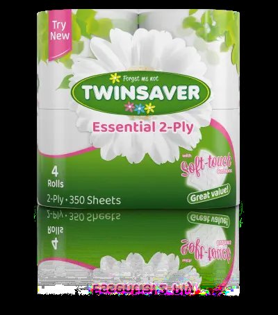 Twinsaver Essential Toilet Paper 200 sheets 4's