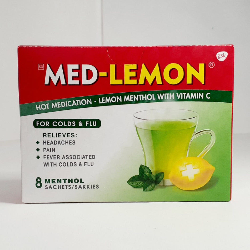 Med-Lemon Menthol Flavour Hot Medicine 8 Pack