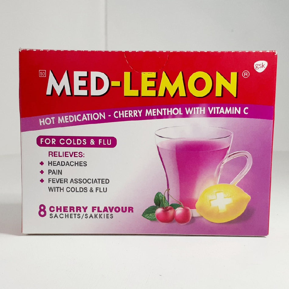 Med-Lemon Cherry Flavour Hot Medicine 8 Pack