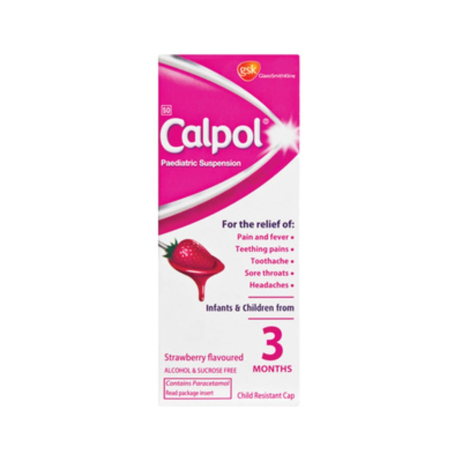 Calpol Pain Medication Paediatric Syrup Strawberry 50ML