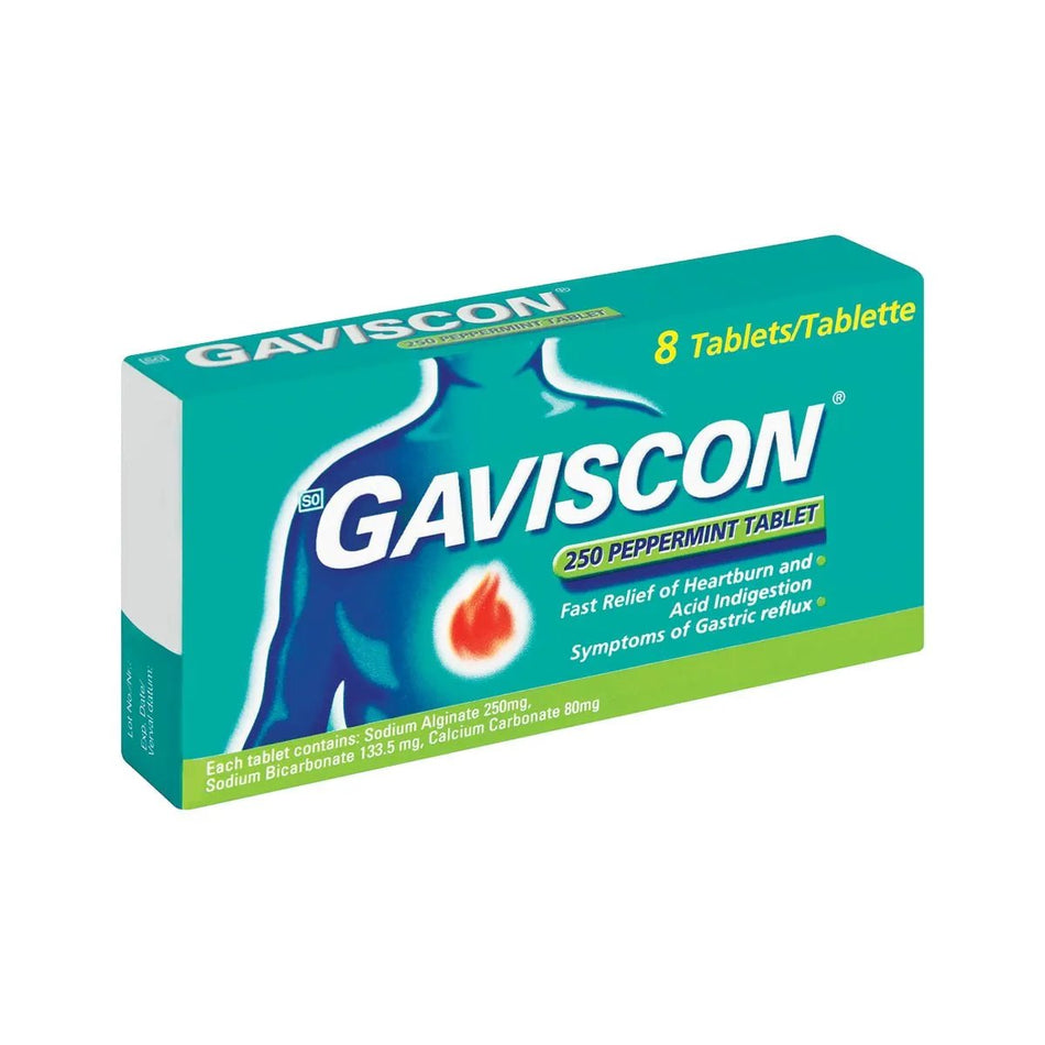 Gaviscon Peppermint Antacid Tablets 8'S