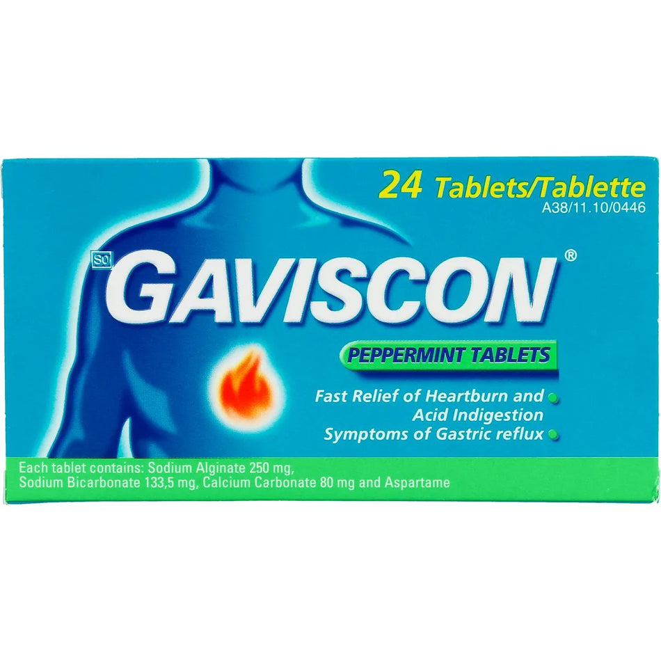 Gaviscon Peppermint Antacid Tablets 24'S