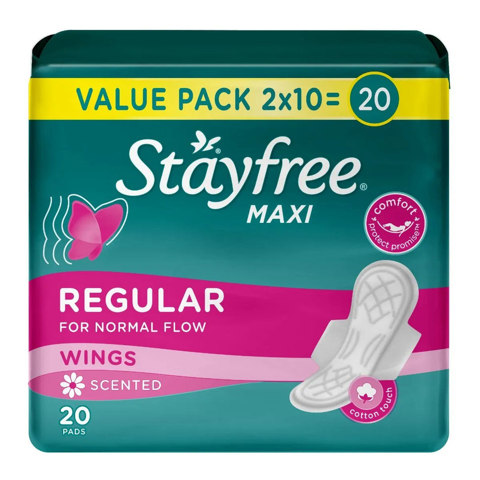 Stayfree Sanitary Pads Regular Wings Scented 20'S