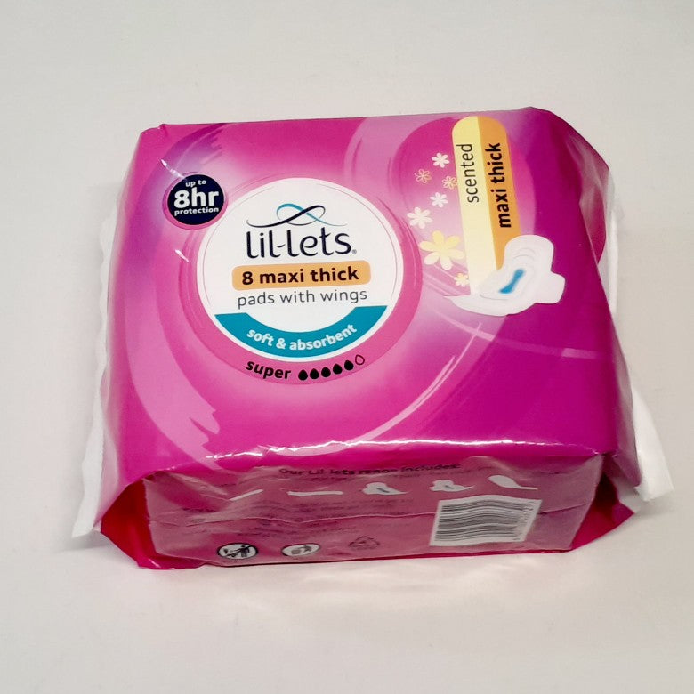 Lil-Lets Super Maxi Thick Pads With Wings 8'S Scented