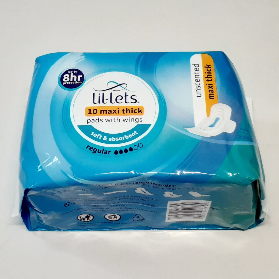 Lil-Lets Unscented Regular Maxi Thick Pads 10'S -