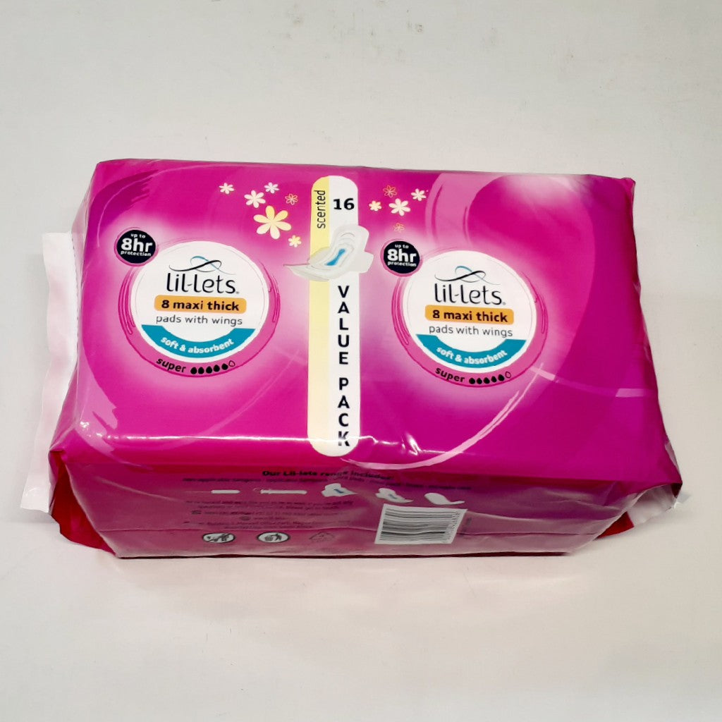 Lil-Lets Scented Super Winged Maxi Thick Pads 16'S -